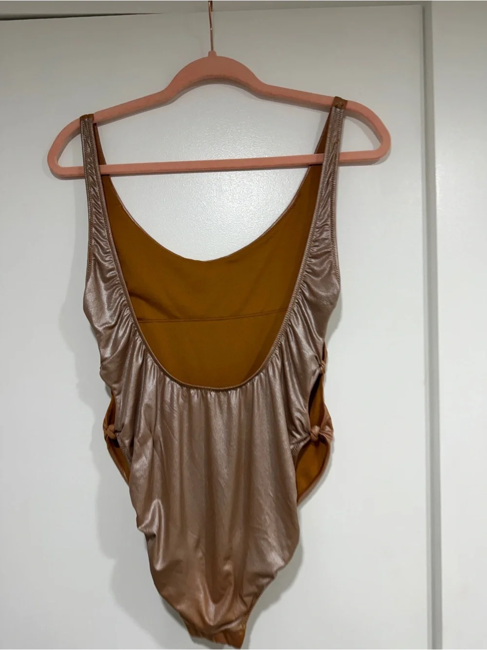 Zara Shiny Chestnut Brown One-Piece Swimsuit